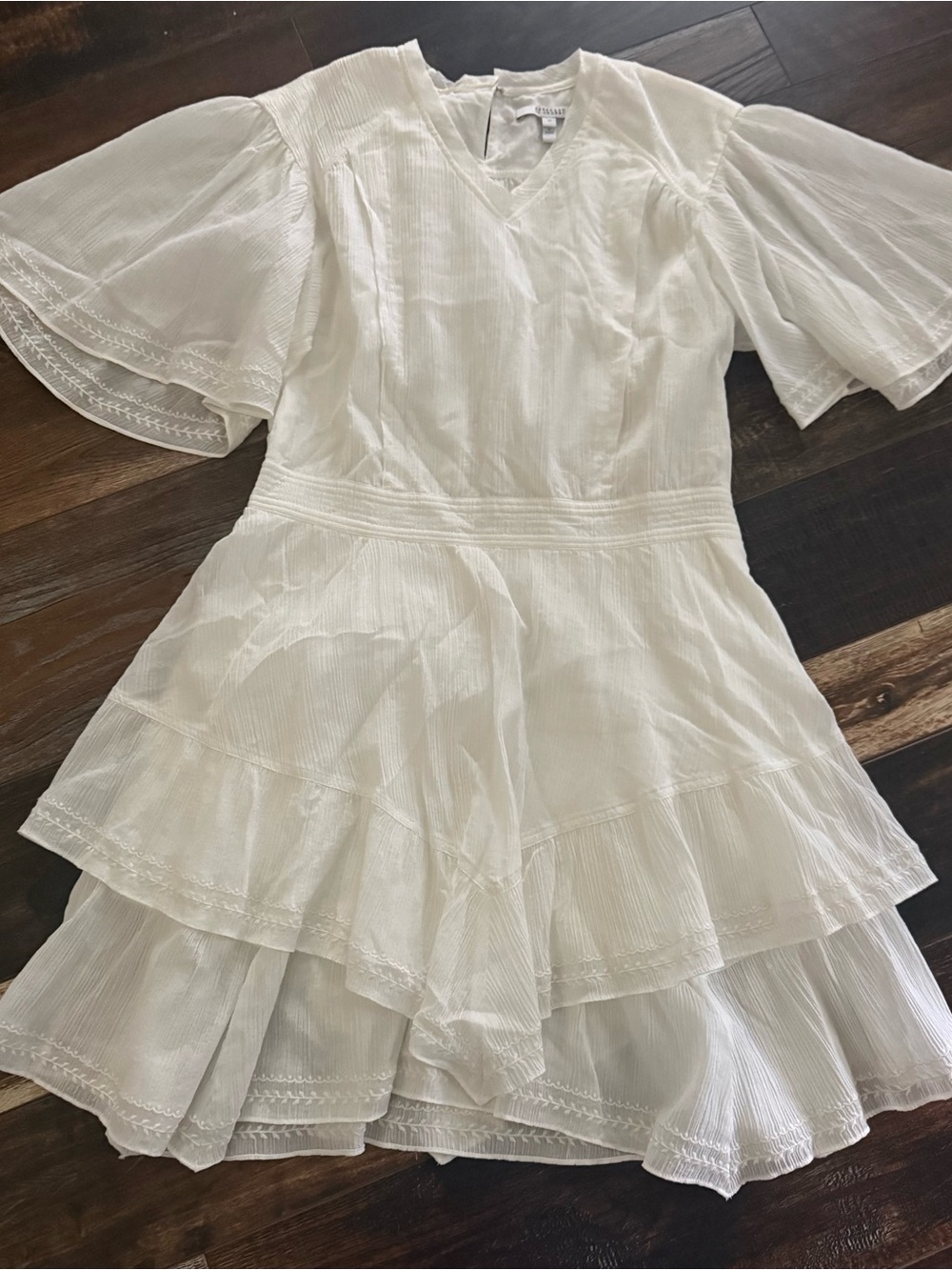 10 Crosby Derek Lam Cream Tiered Ruffle Woman’s Dress